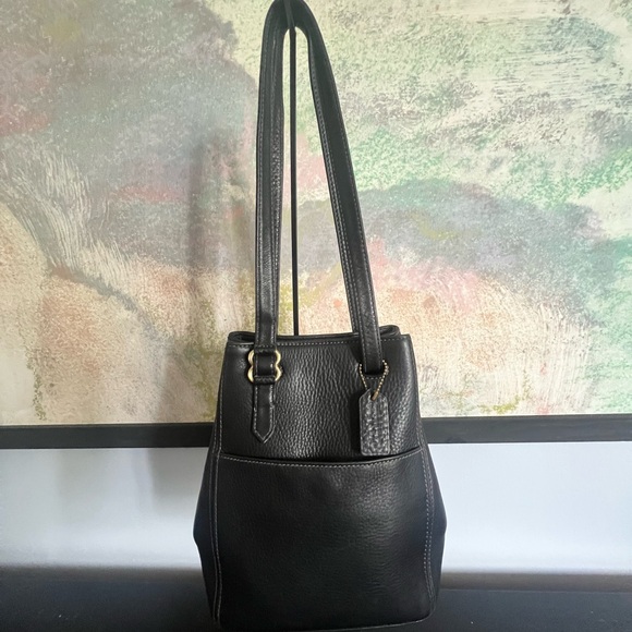 Coach Sonoma Black Pebbled Leather Drawstring Bag-Vintage - Picture 2 of 10